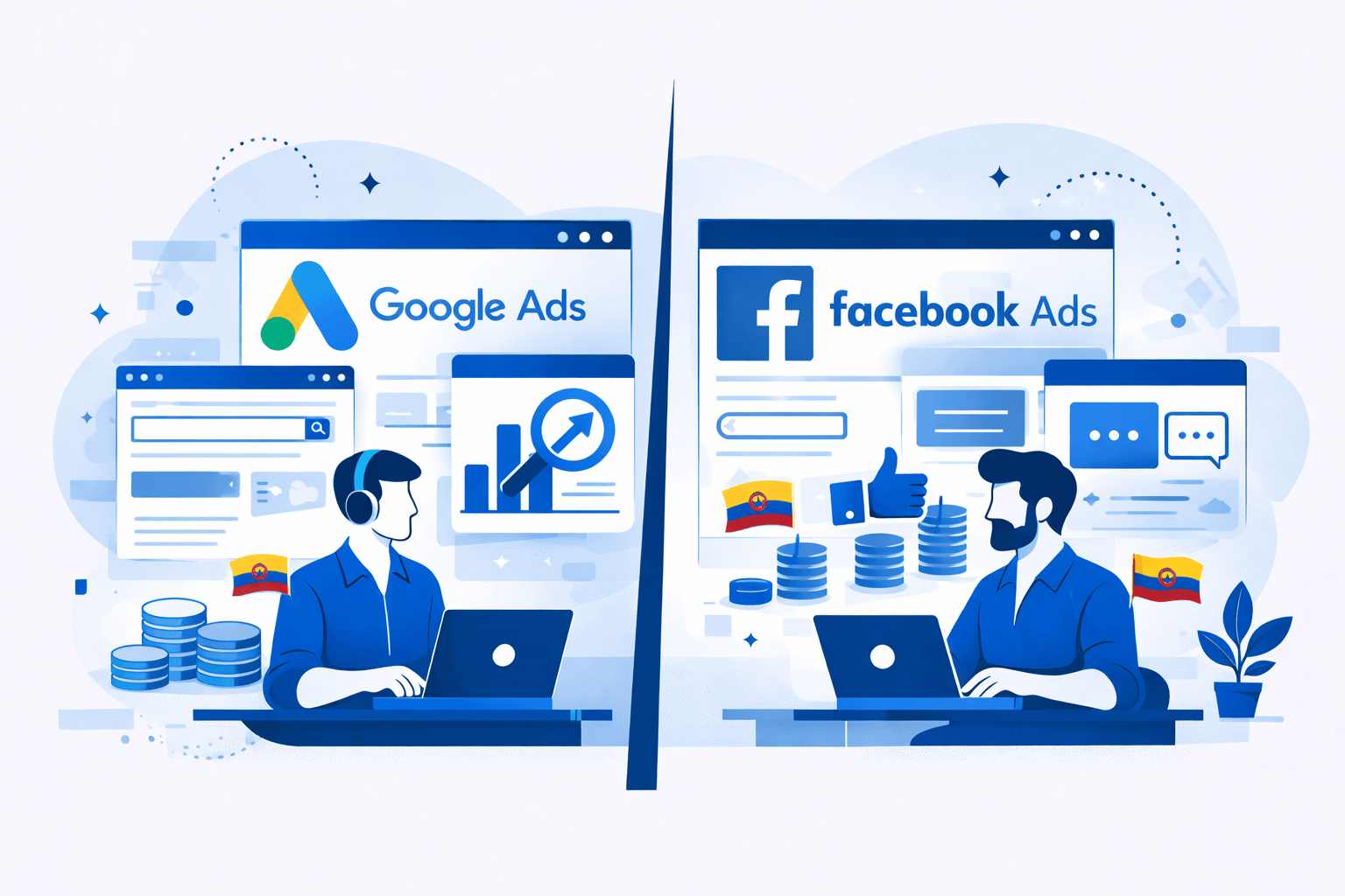 Google Ads vs Facebook Ads en Ecuador